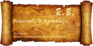 Rusznyák Bianka névjegykártya